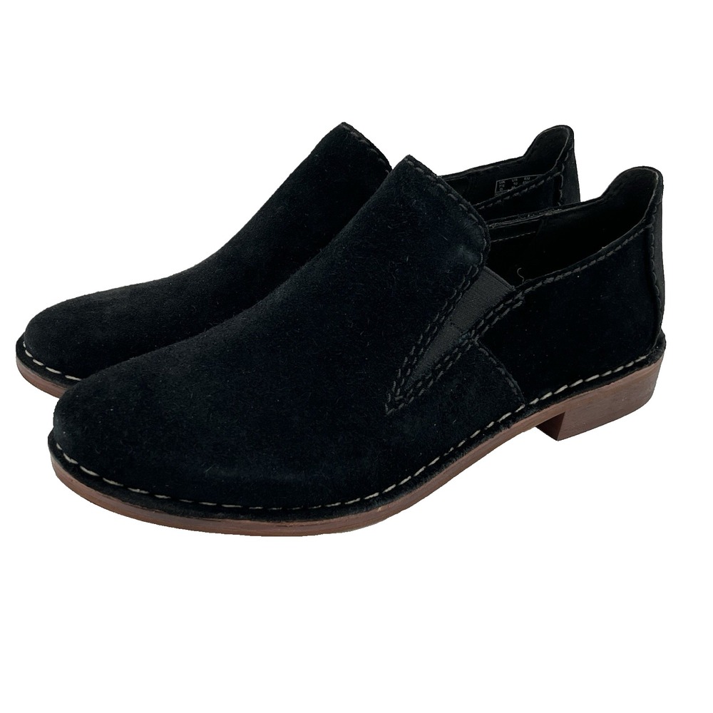 Clarks Somerset Cabaret City Black Suede Loafer Comfort Flat Shoes Womens 10 EUC